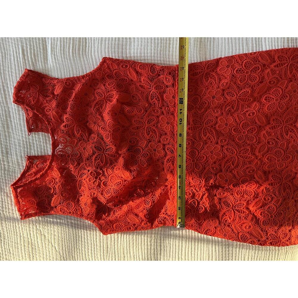 Anthropologie x Hutch - Sleeveless Orange Lace Knee-Length Dress, Size 8, NWT - Picture 10 of 11